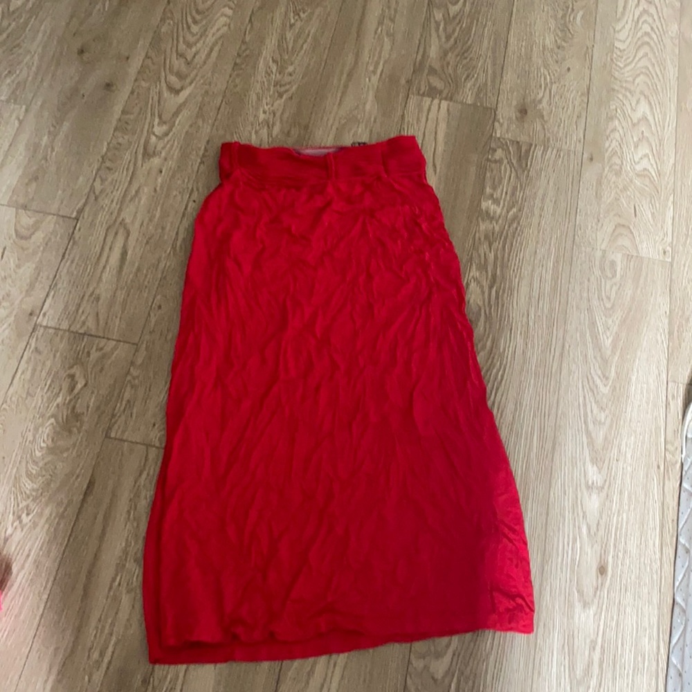 Red maxi party skirt